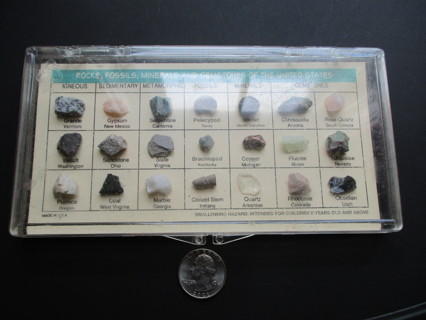 21 Rocks Fossils Minerals Gemstones USA Kit 