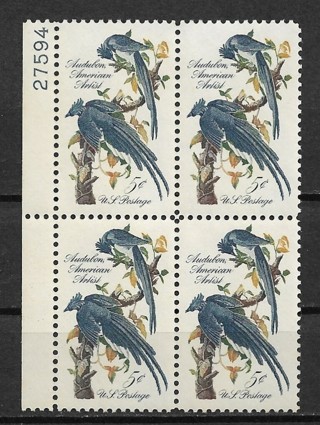 1963 USA Sc1241 John James Audubon MNH block of 4