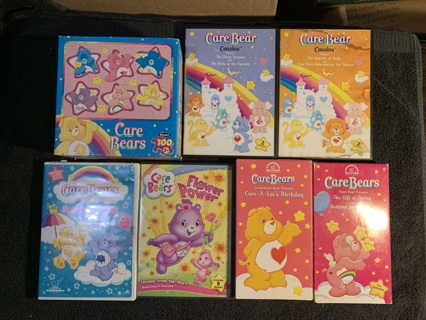 CARE BEARS LOT~DVD'S/VHS/PUZZLE~FREE SHIPPING!