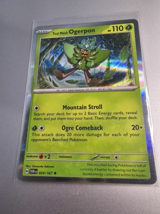 Pokemon Teal Mask Ogerpon 024/167 holo rare card