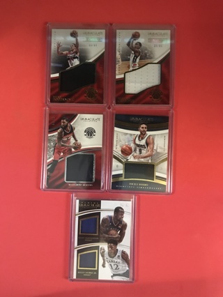 5 CARD IMMACULATE NBA GAME WORN MATERIALS LOT!! WOW!!