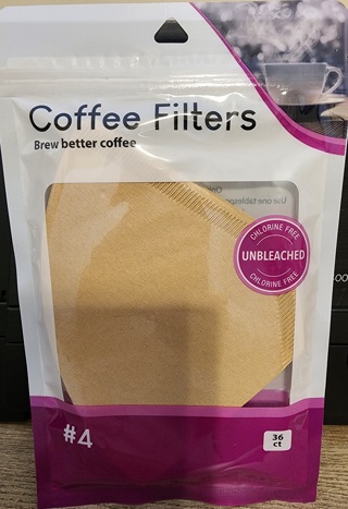 NEW - Coffee Filters - Unbleached #4 - 36 count