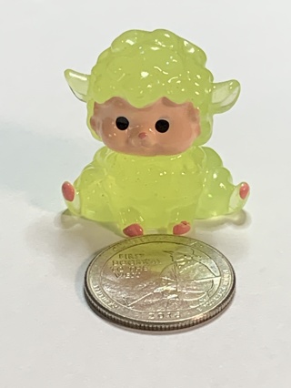 MINI LAMB~#6~GREEN~1 LAMB ONLY~GLOW IN THE DARK~FREE SHIPPING!