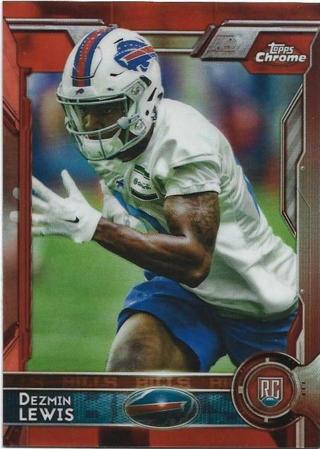 2015 TOPPS CHROME DEZMIN LEWIS ORANGE REFRACTOR ROOKIE CARD