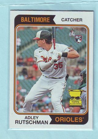 2023 Topps Heritage Adley Rutschman ROOKIE Baseball Card # 7 Orioles