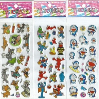 PUFFY scrapbook foam Stickers TOM JERRY Elmo anime kids boys girls Vibrant Detailed