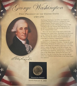 2007 George Washington Dollar Coin Stamps Commemorative Set Postal President '07