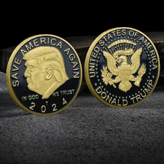 Trump 2024 Souvenir Coin Package Save America Again Gold And Black