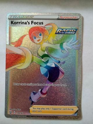 Korrinas focus 174/163 secret rare holo pokemon