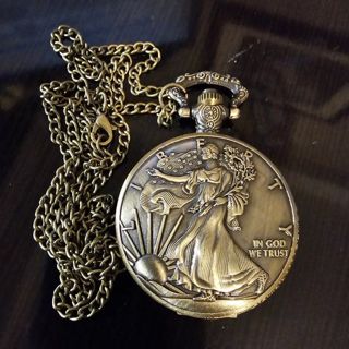 Vintage Statue of Liberty Pocket Watch