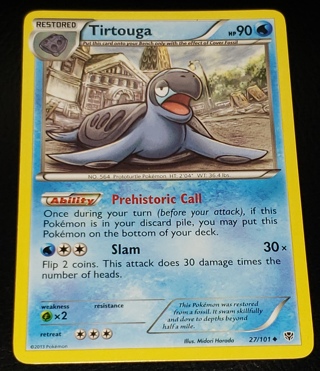 ⚡ Pokemon Card Tirtouga 27/101 ⚡ 90 HP BW Plasma Blast