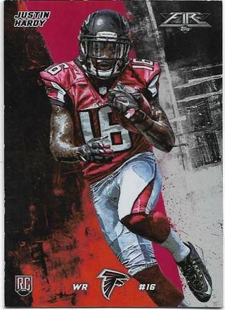 2015 TOPPS FIRE JUSTIN HARDY HOLO ROOKIE CARD