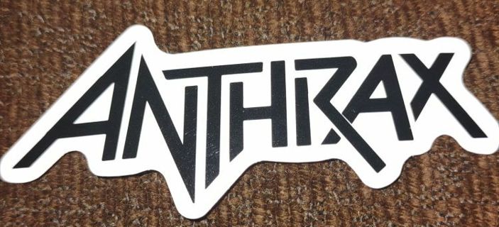 Anthrax band sticker laptop computer toolbox hard hat guitar cooler