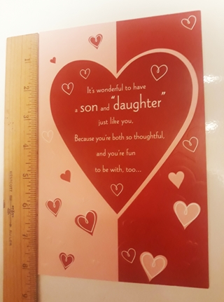 ❤️ Valentine's Day Card to Son & Daughter (w/Envelope) + BONUS Stickers ❤️