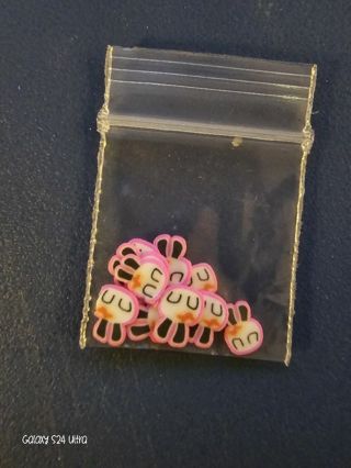 Pink bunnies fimo slices