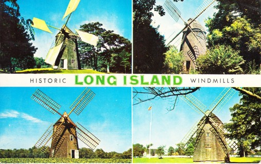 Vintage Postcard Long Island Windmills, NY