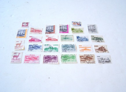 Peru Postage Stamps Used/Cancelled Set of 25