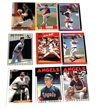 Angels-9 Card Lot-Moore,Finley,Sanderson,McCaskill,Witt,Harvey