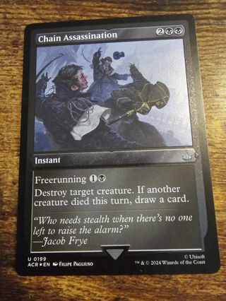 Magic the gathering mtg Chain Assassination etched foil card