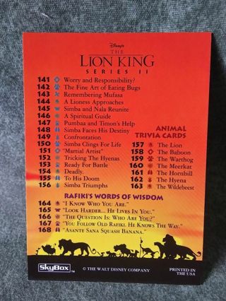 The Lion King Trading Card # 170