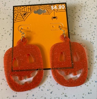 Halloween Jack-o-Lantern Earrings (New)