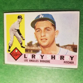 1960 - TOPPS BASEBALL CARD NO. 105 - LARRY SHERRY  - DODGERS - EXMT-NRMT+