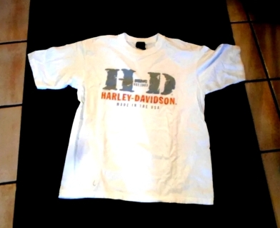 NEW HARLEY DAVIDSON T-SHIRT OFFICIAL LICENSED WHITE MENS SIZE L - FREE SHIPPING