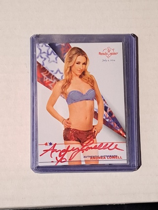 2014 Benchwarmers Andrea Lowell Red Independence Day Autograph 