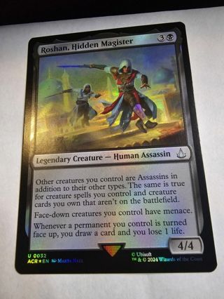 Magic the gathering mtg Roshan Hidden Magister foil card Assassins Creed