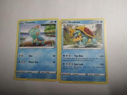 Pokemon SWSH Chewtle and Drednaw (Rare)