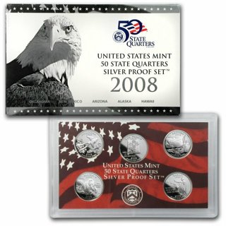 2008 US Mint 50 State Quarters Silver Proof Set - New/Uncirculated - Collector's Item