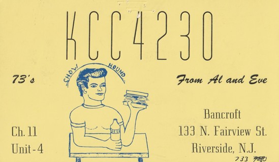 Vintage Used Postcard: b: Short Radio Call Letters