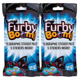 Lot of 2 New Hasbro Furby Boom Holographic Sticker Sealed Packs 10 Stickers