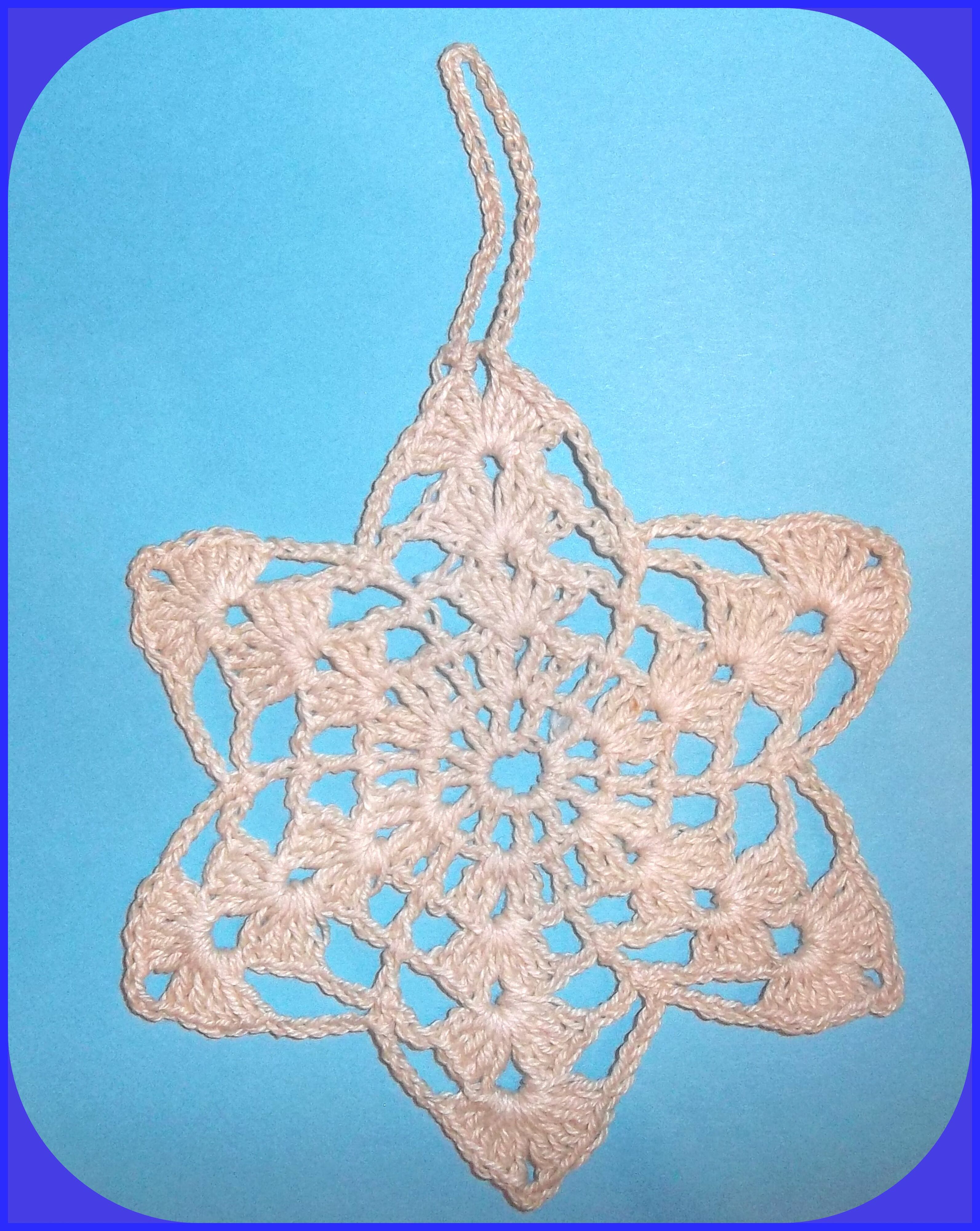 Free: Vintage 6 Point Hand Crocheted Lace Doily STAR, Hanging Star, Ornament, Ivory White