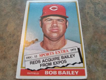 1976 TOPPS SPORTS EXTRA CINCINNATI REDS ACQUIRE DON BAILEY FROM MONTREAL EXPOS BASEBALL CARD#338T