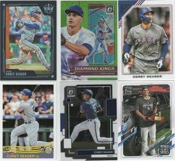 Awesome Set of 6 Corey Seager Texas Rangers w/Diamond King Framed & Lime Green Parallel!
