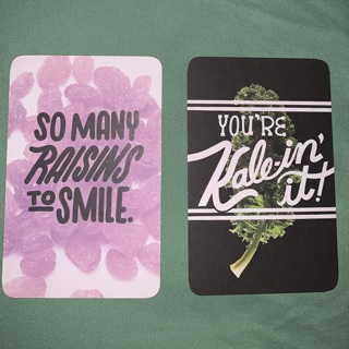 2 New Hallmark “You’re Punderful!” Compliment Share Cards, Food Puns.