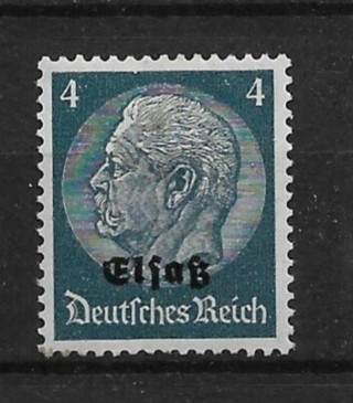 1940 Nazi occupied Alsace ScN28 4pf Hindenburg MHR