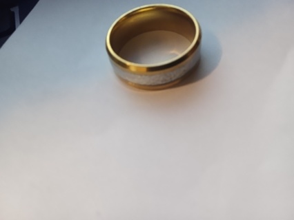 wedding band gold over stainless steel ring 