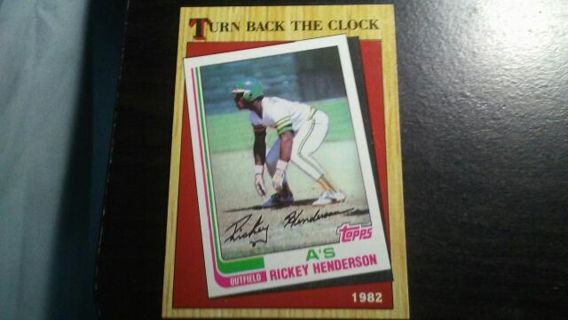 1987 TOPPS TURN BACK THE CLOCK RICKEY HENDERSON OAKLAND ATHLETICS BASEBALL CARD# 311