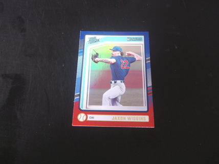 2024 Donruss   rated  prospect   Jaxon Wiggins Red and Blue  parallel  card #  112 Chicago Cubs 