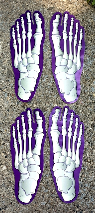 5 SKELETON GLITTER PAPER FOOT PRINTS STYLE 2