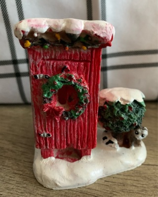 Outhouse Polyresin Figurine For Christmas Village Display 3” Vintage Preowned