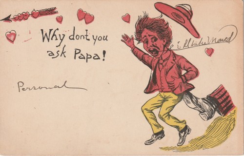 Vintage Used Postcard: Pre Linen: Why don't You Ask Papa!