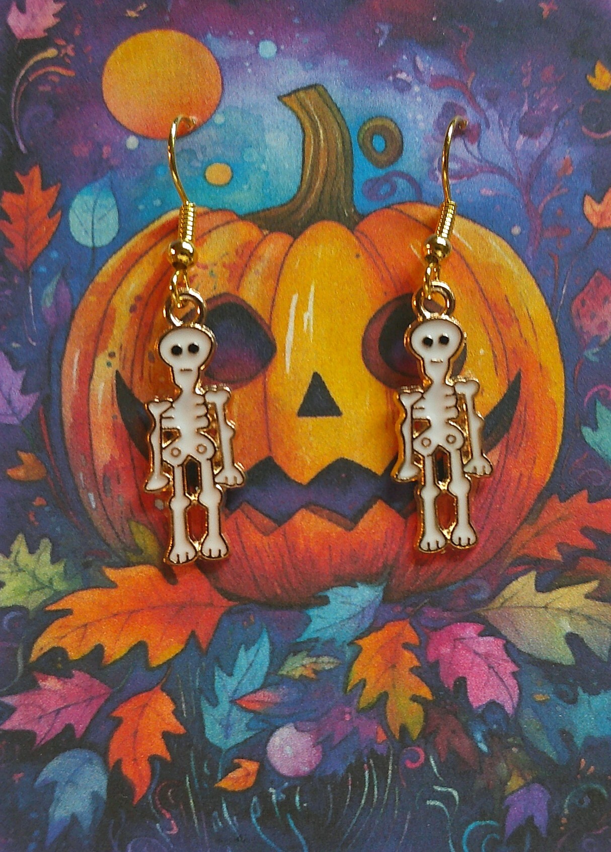 FREE: Halloween Skeleton Earrings NEW Handmade