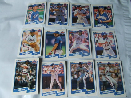 1990 New York Mets Team Fleer Card Lot of 12