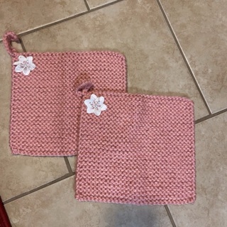 BN Hand Knitted Heavy Duty Potholders .