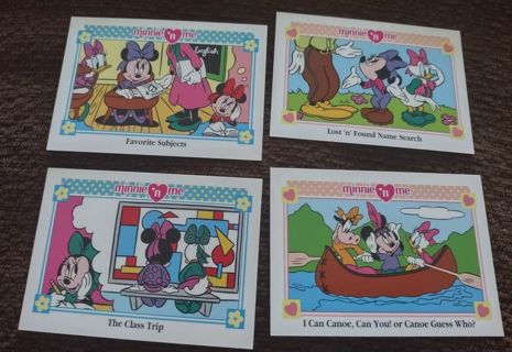 4 Minnie N Me trading card lot Minnie Daisy duck, Clarabell cow