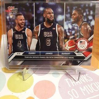 Stephen Curry, Lebron James, Kevin Durant Topps Now Olympics Gold Medal