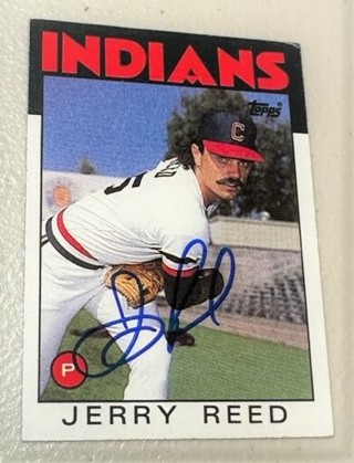 Autographed 1986 Topps Jerry Reed #172 Cleveland Indians